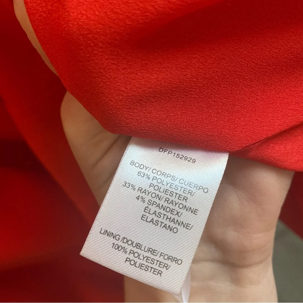 Halston Heritage NWT Sleeveless Scoop neck Red Fit-&-flare midi Dress size 4. - Picture 9 of 11